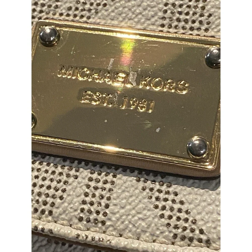 Michael Kors Mindy Carryall Leather Large Wallet (35T8GTZE3B) Vanilla Jetset